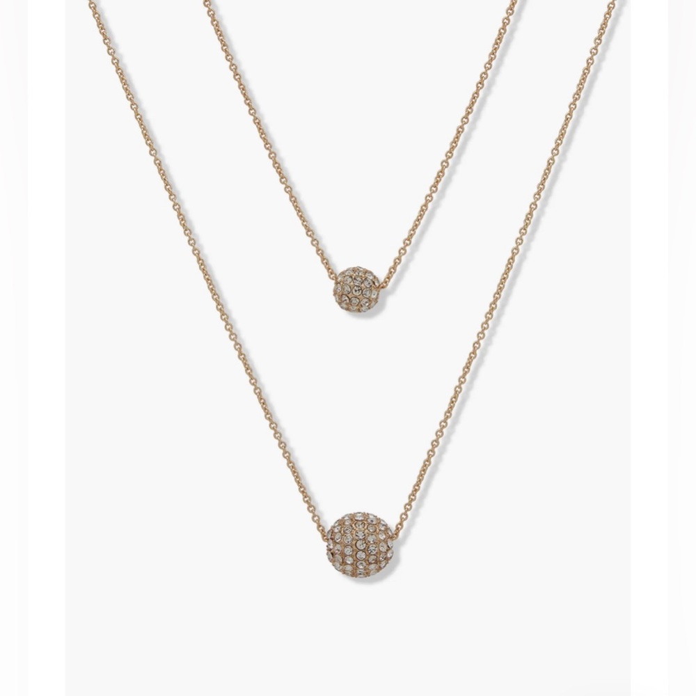 Dkny Crystal Pavé Layered Chain Necklace